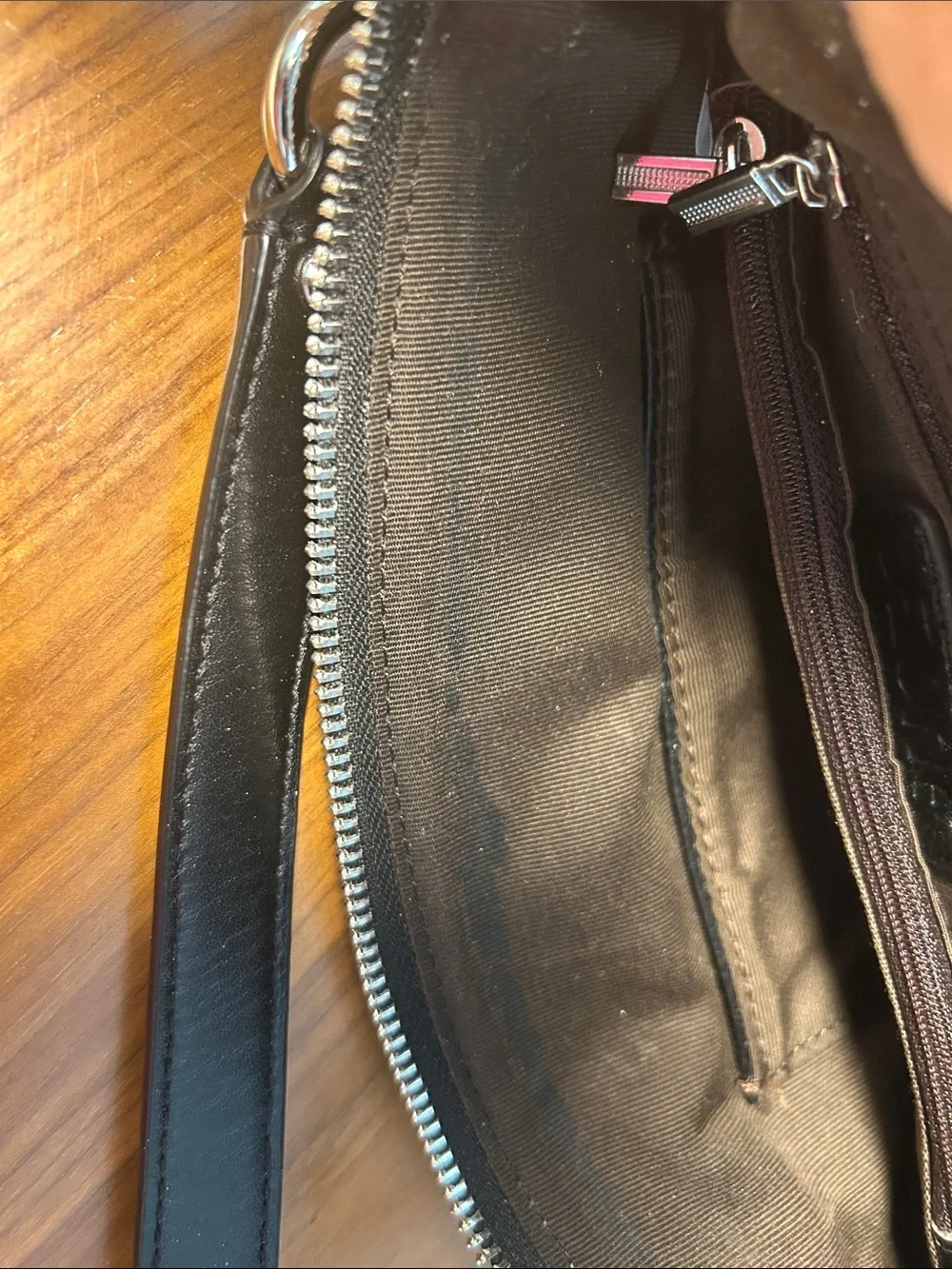 S-Zone Black Pebbled Leather Crossbody Purse